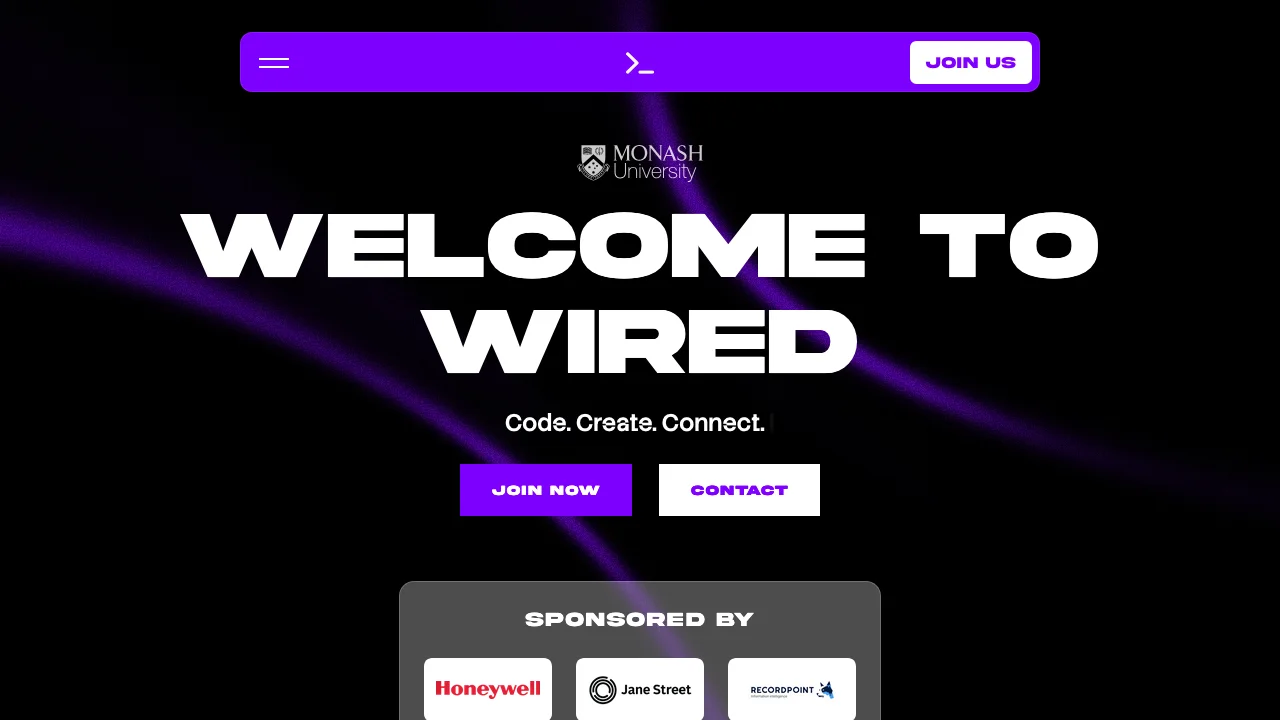Screenshot of WIRED Society website homepage